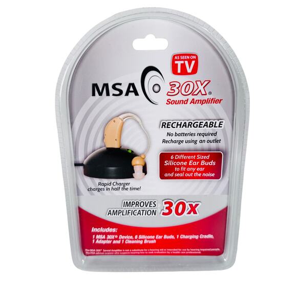 MSA 30X Sound Amplifier Ear Aid Rapid Charger Rechargeable Comfortable - Beige - Picture 4 of 8